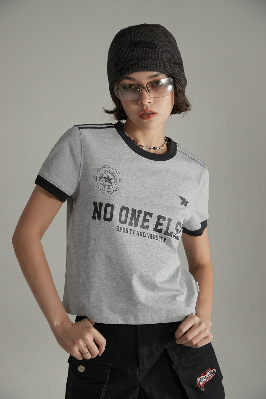 CHUU Noe Lettering Sporty Colorblocked Short Sleeve T-Shirt