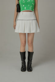 Daily Belt Loops Pleated Mini Skirt