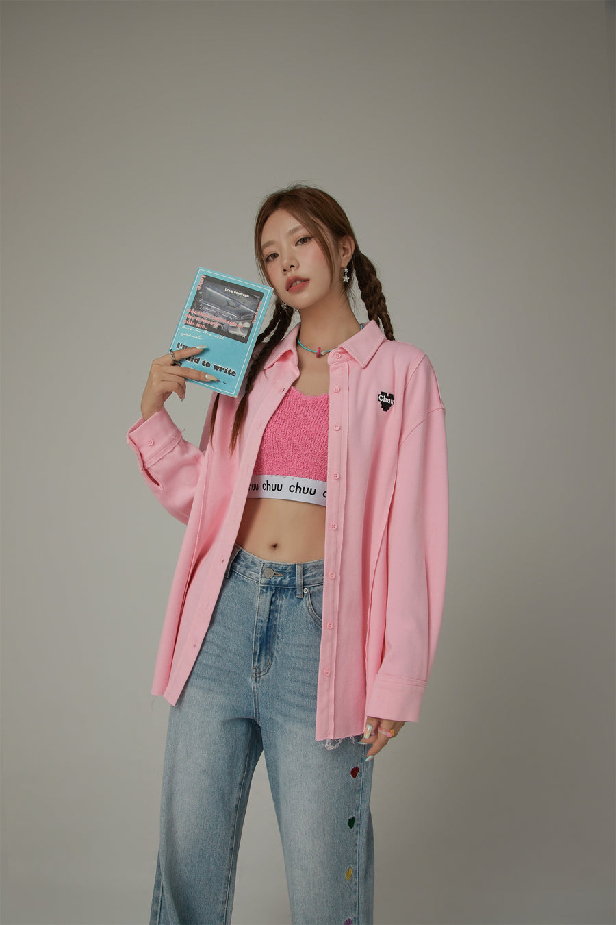 CHUU Embroidered Loose Fit Shirt