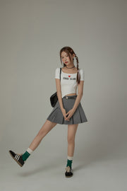 Square Neck Chuu Club Unbalanced T-Shirt