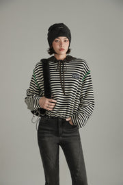 Stitch Stripe Simple Sweatshirt