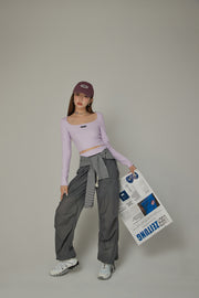 Elastic Waist String Wide Pants