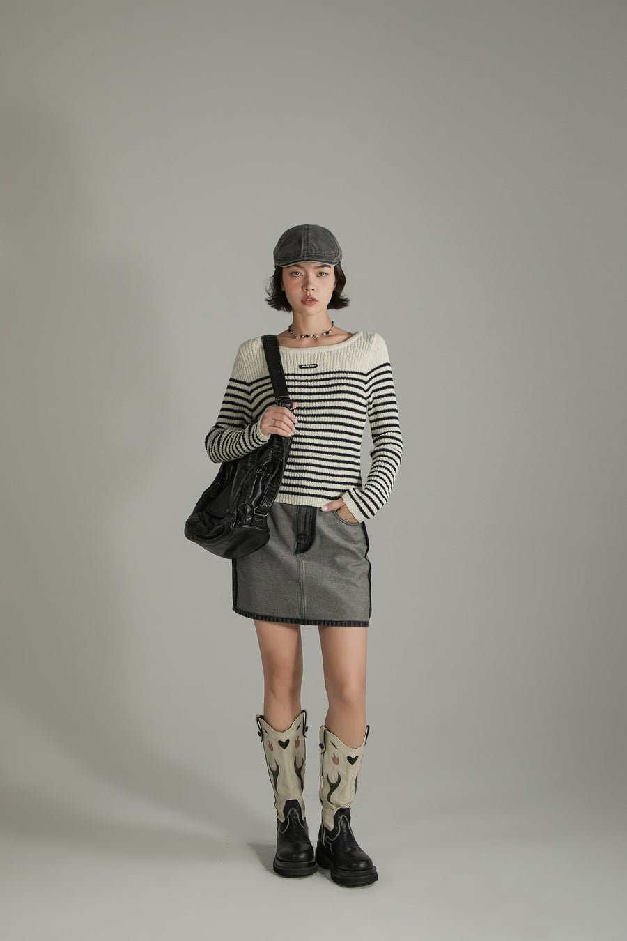 CHUU Simple Stripe Knit Sweater