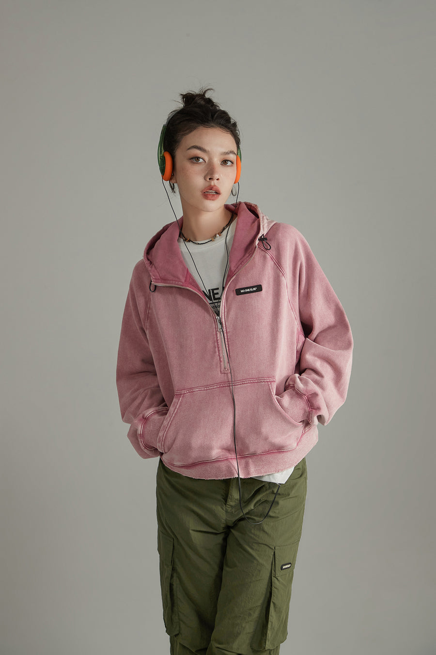 CHUU Vintage Loose Fit Hooded Zip-Up