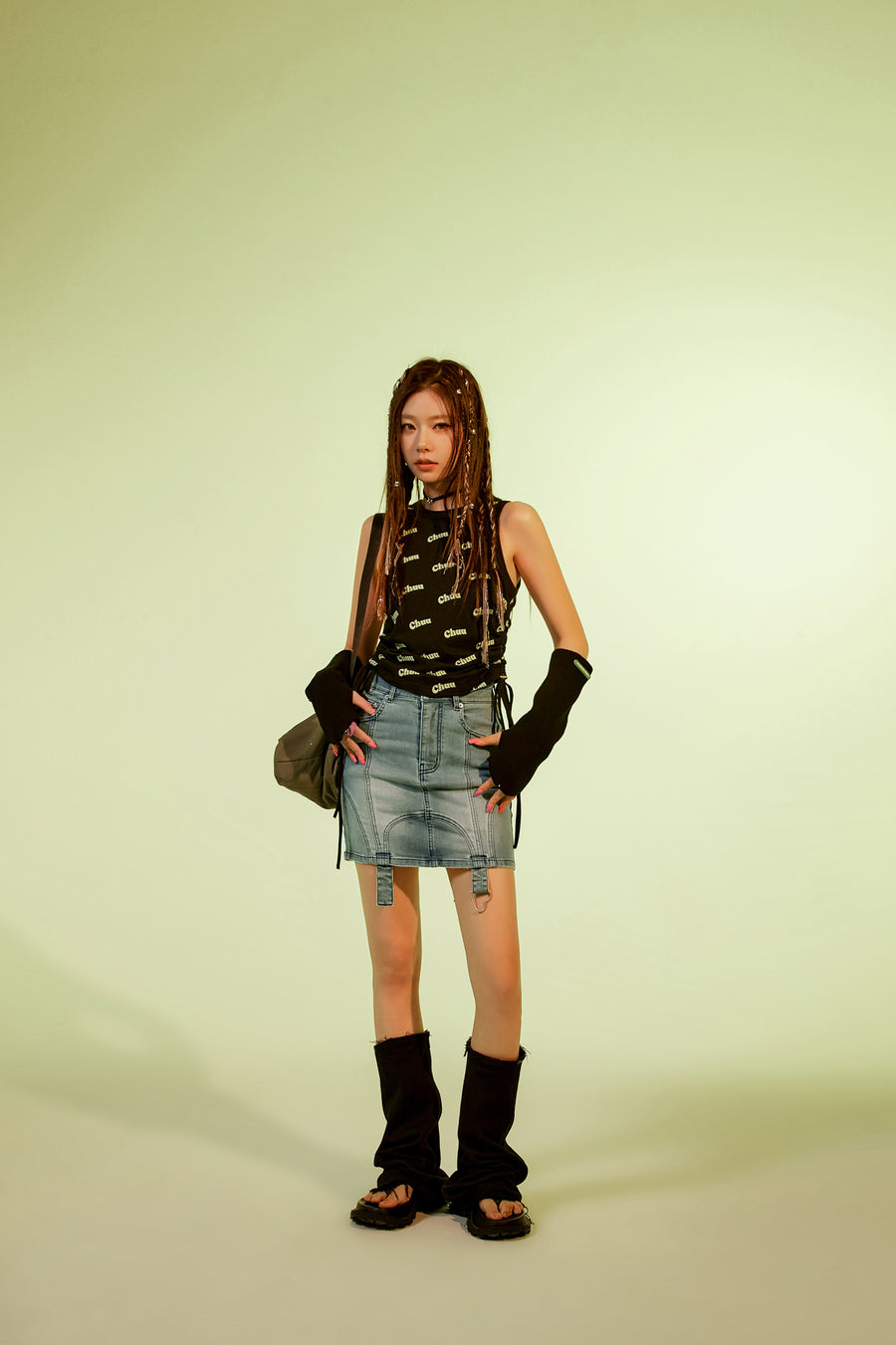 CHUU Logo String Slim Sleeveless Top