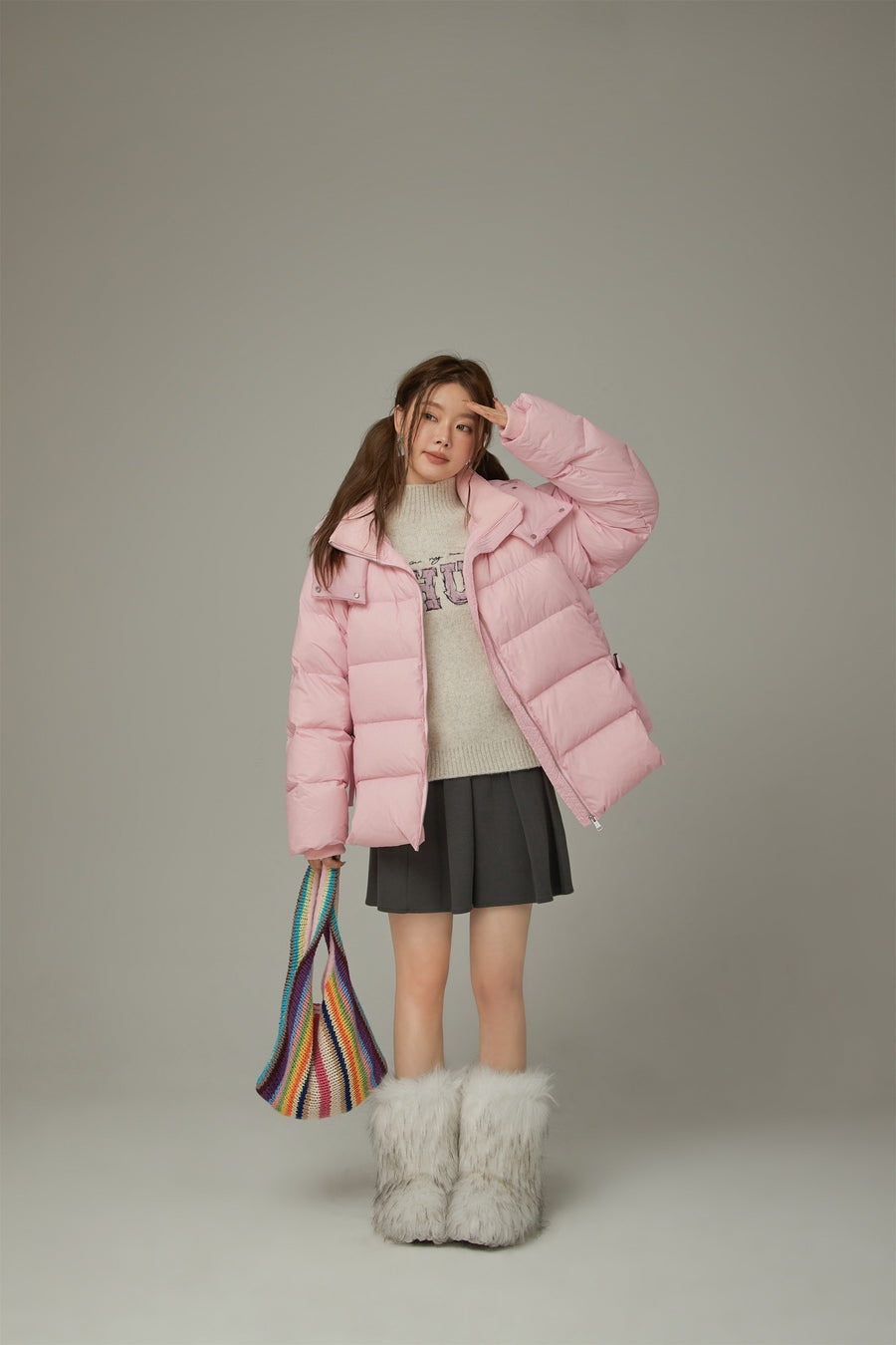 CHUU Solid Hooded Padded Jacket