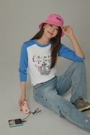 Contrast Color Crown T-Shirt