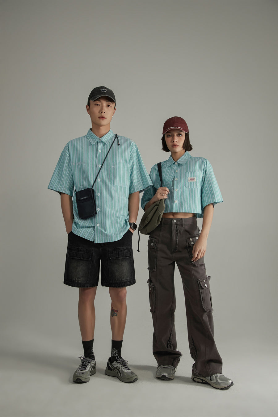 CHUU Black Denim Baggy Bermuda Shorts