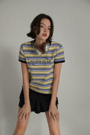 Noe Center Color Striped Short Sleeve T-Shirt