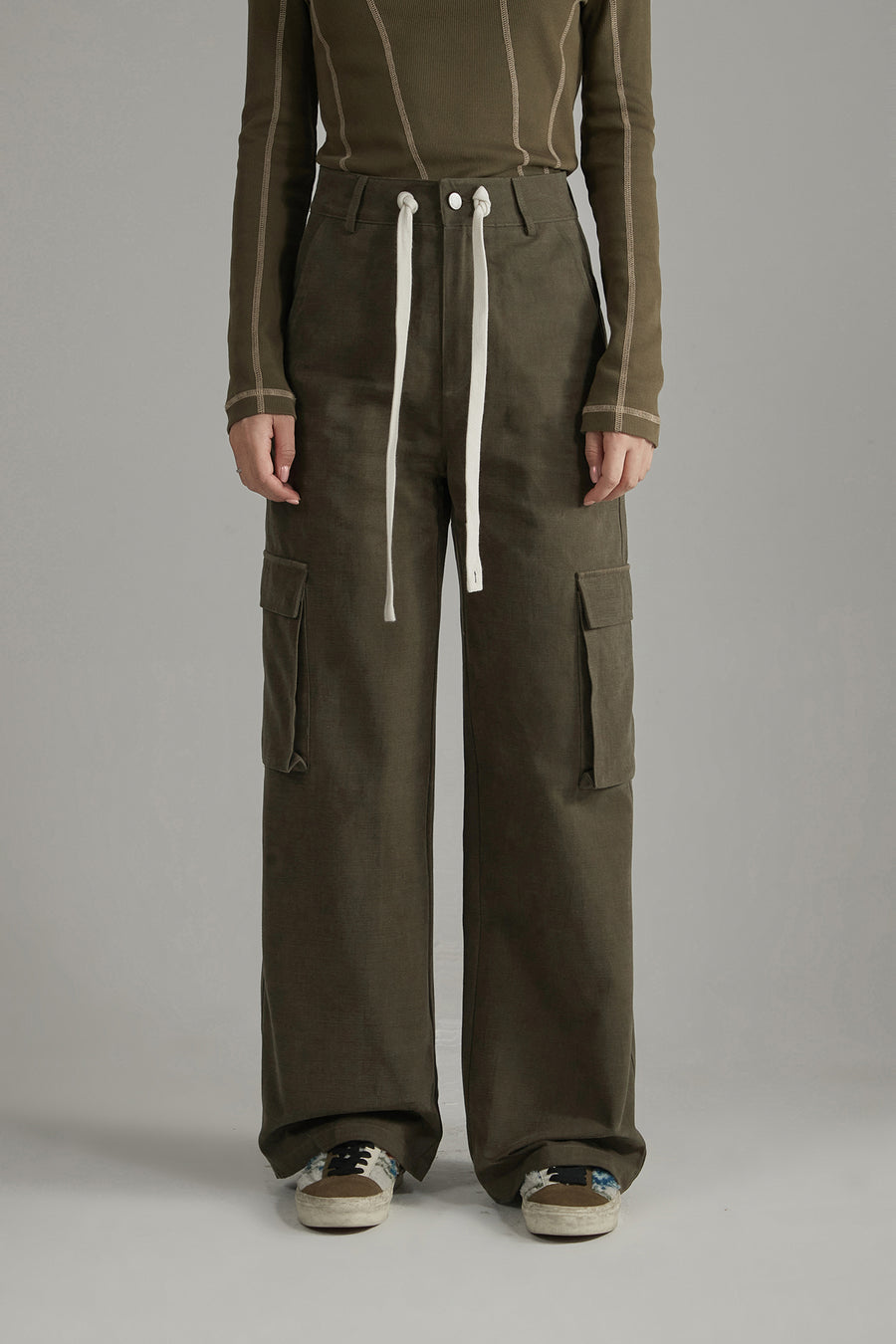 CHUU Casual String Wide Pants