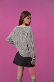 Twisted Knit Button Cardigan