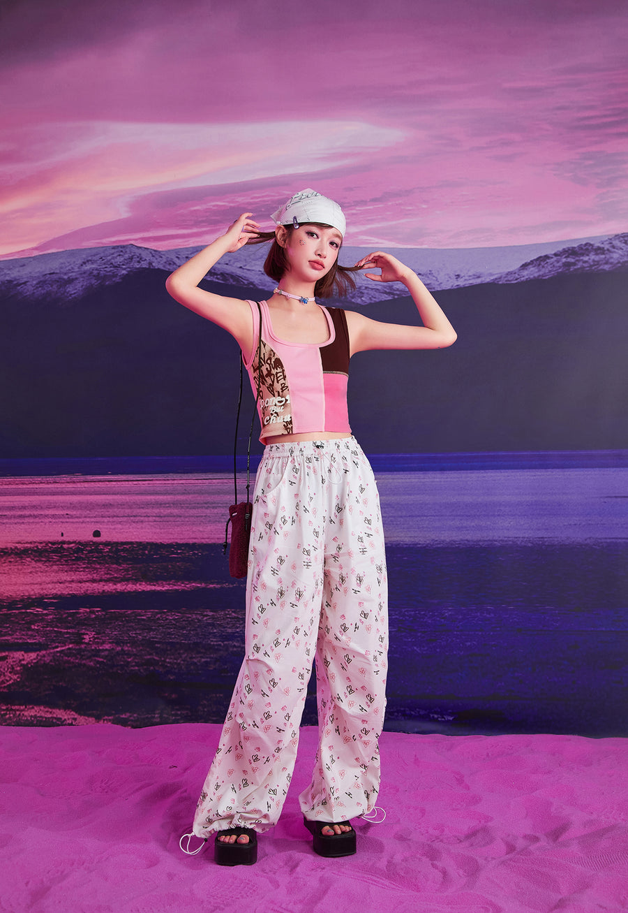 CHUU Heart String Wide Pants