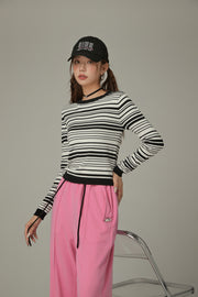 Slim Stripe Knit Top