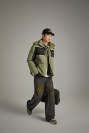 Color Combination Oversized Padded Jacket