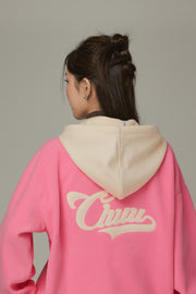 Fleece Color Combination Hoodie