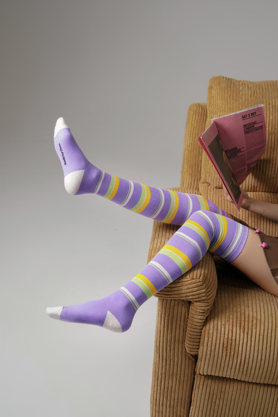 CHUU Striped Knee High Socks