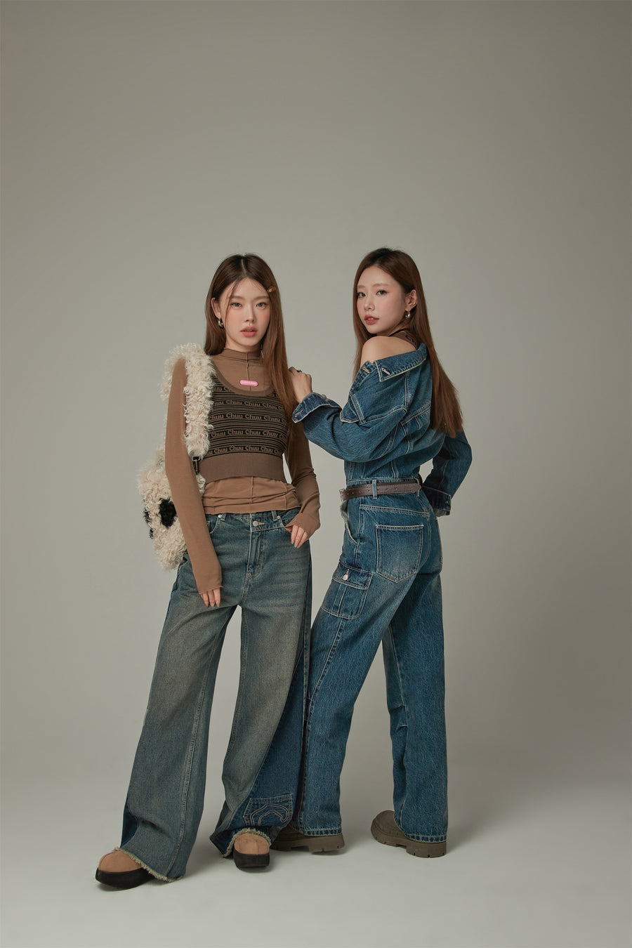 CHUU Pocket Denim Jumpsuit