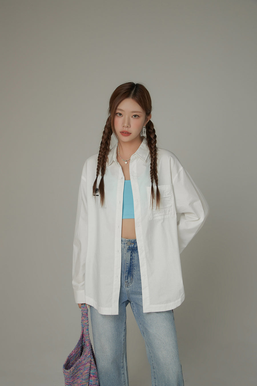 CHUU Heart Loose Fit Color Long Sleeve Shirt