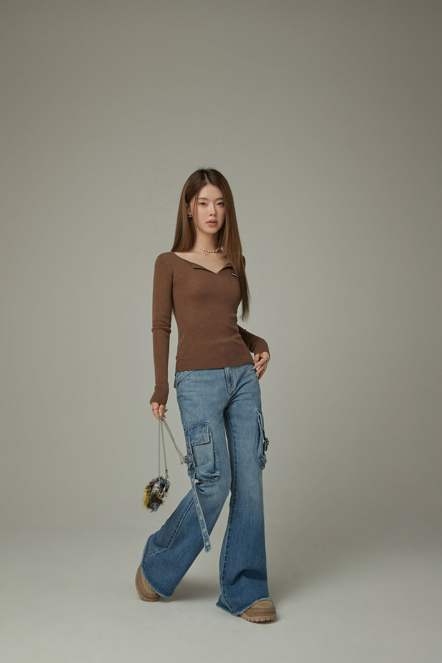 CHUU Pocket Bootcut Denim Jeans