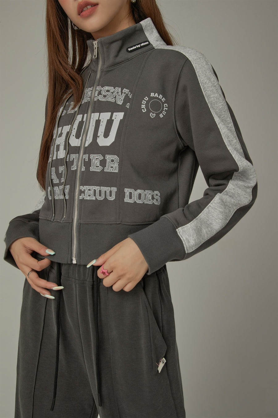 CHUU Logo Lettering Sports Color Zip-Up