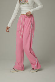 String Wide Sporty Pants