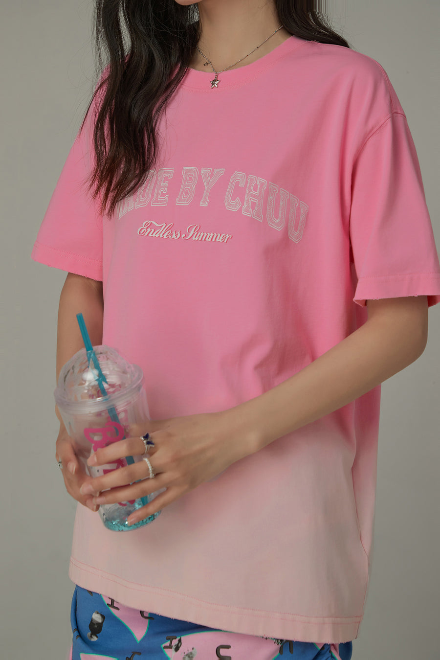 CHUU Printed Gradient Short Sleeve T-Shirt