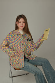 Size Doesnt Matter Rainbow Check Cardigan