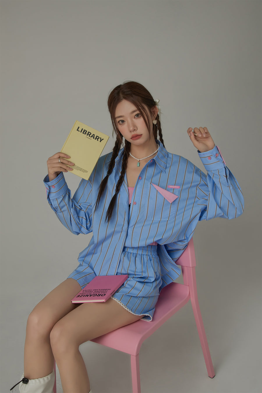 CHUU Striped Loose Fit Long Sleeve Shirt