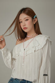 Frill Big Collar Blouse