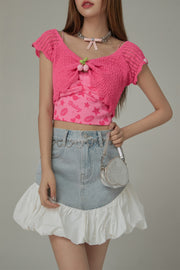 Cherry Point Summer Knit Bustier Top