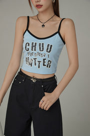 Chuu Size Doesnt Matter Printed Sleeveless Crop Top