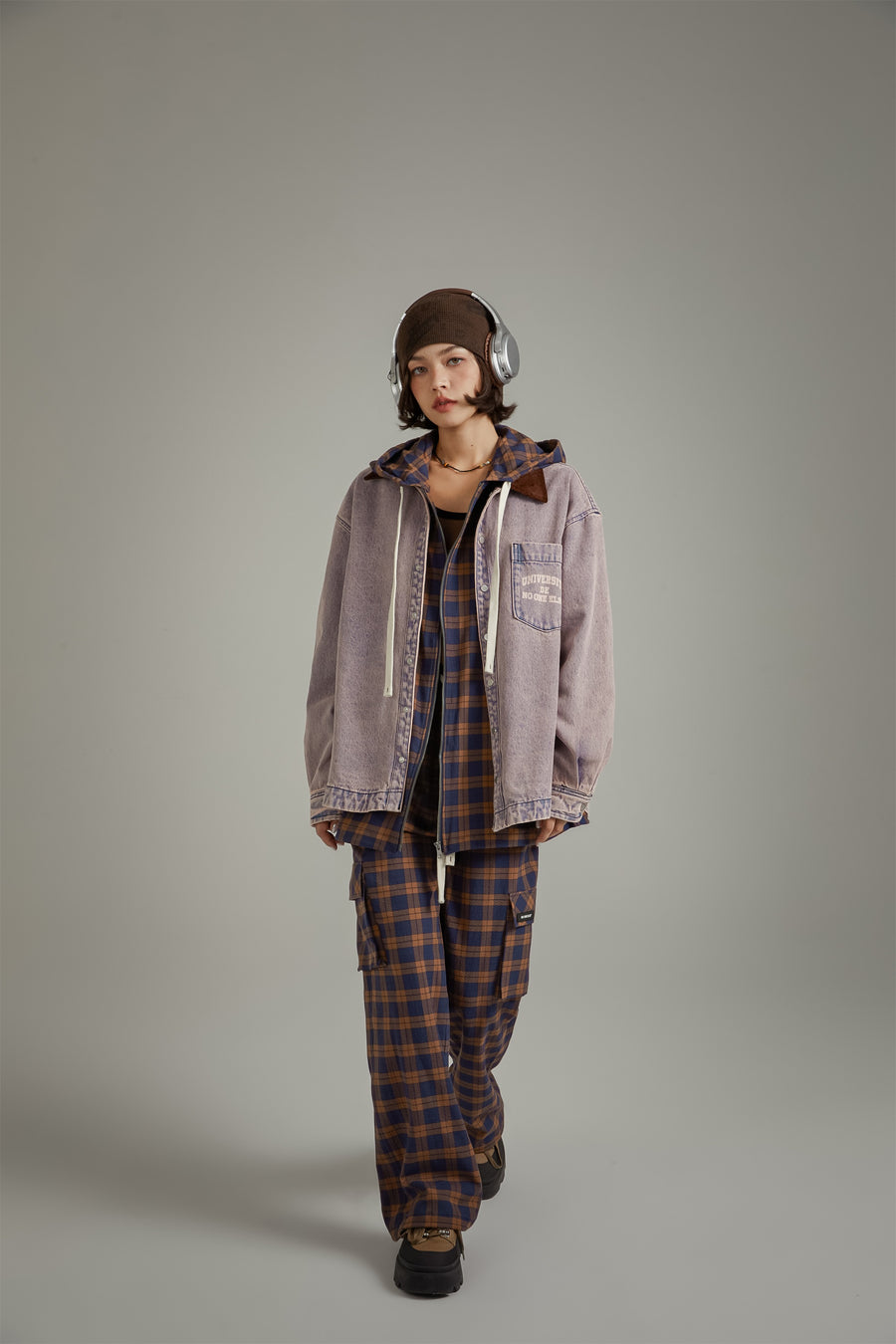 CHUU Check Pocket String Casual Pants