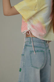 Tie-Dye Printed Short Sleeve Round Neck T-Shirt