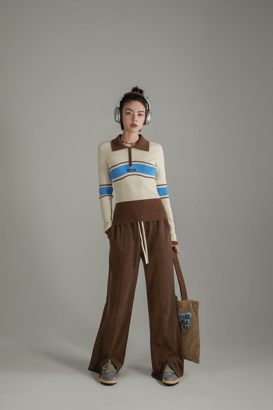 CHUU Slit Sweatpants Wide Pants