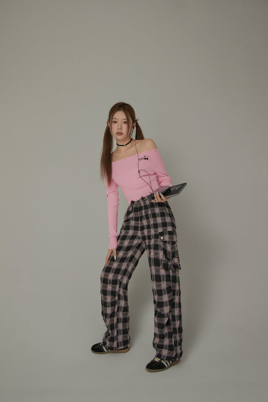 CHUU Color Pocket Check Pants