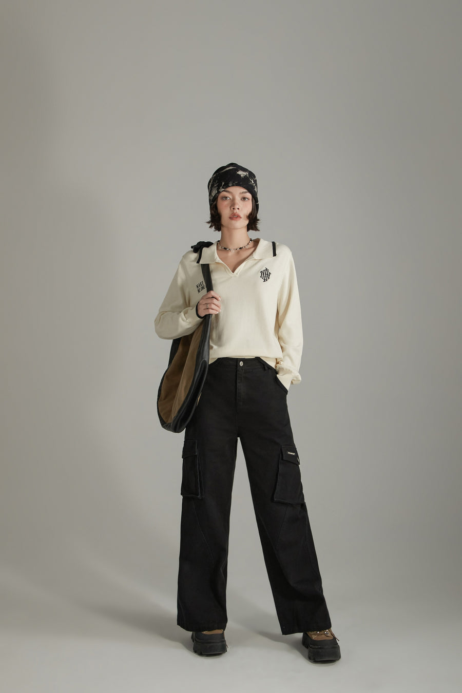 CHUU Color Pocket Wide Casual Pants