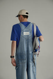 Washed Denim Suspender Jumpsuit