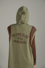 Logo Hooded Sleeveless Long Dress