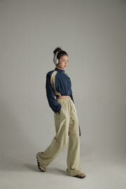 Banded Wide-Leg Slacks