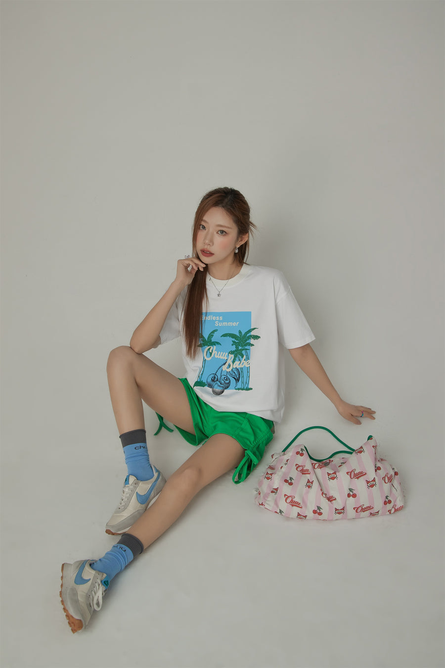 CHUU Endless Summer Printed Palm Trees Loose Fit T-Shirt