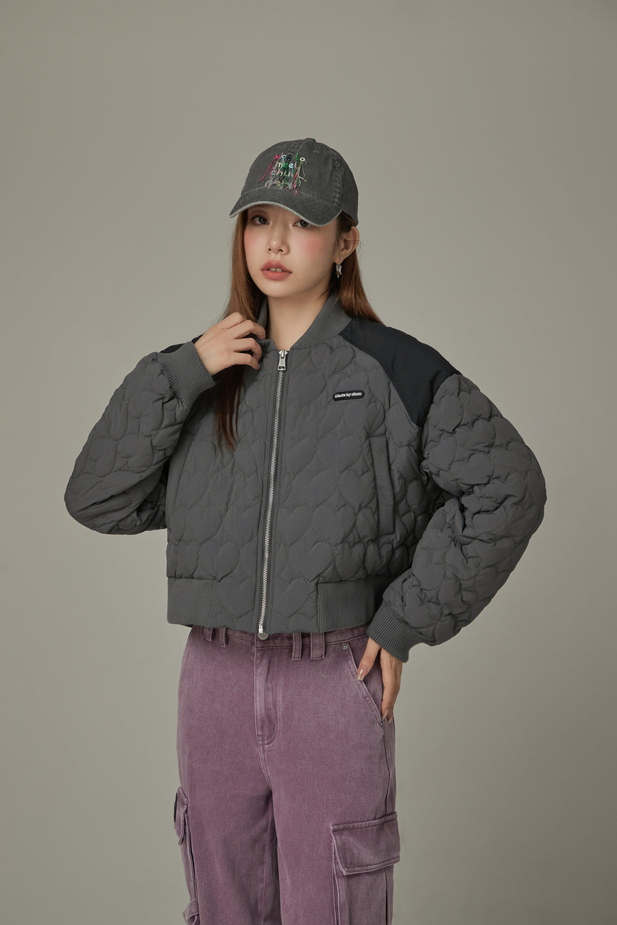 CHUU Heart Quilted Padded Jacket