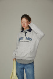 Polo Neck Boxy Sweatshirt