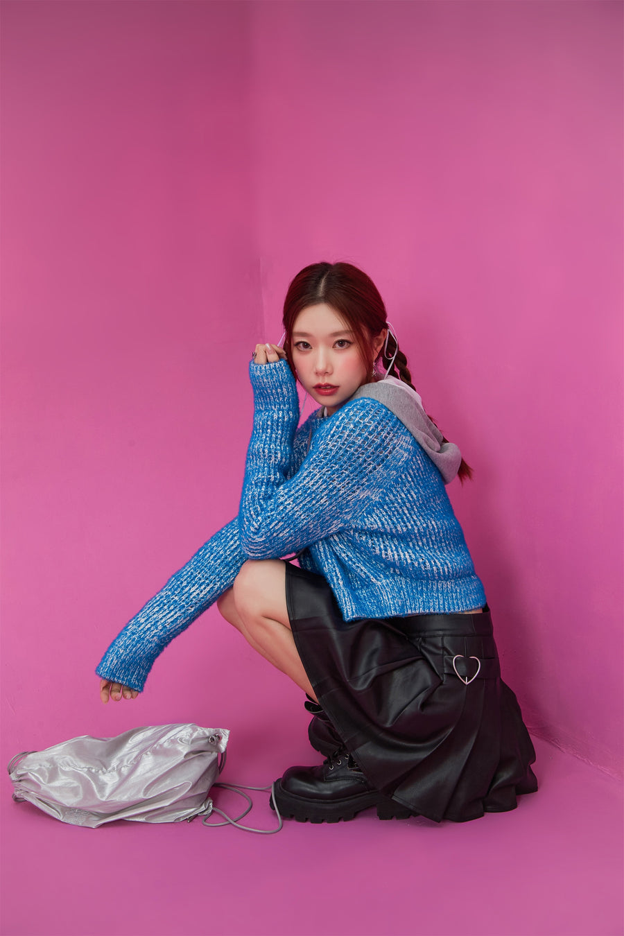 CHUU Color Crop Knit Sweater