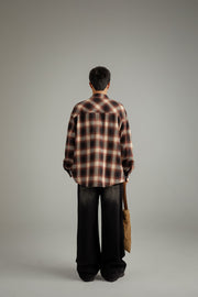 Distressed Checked Boxy Shirt