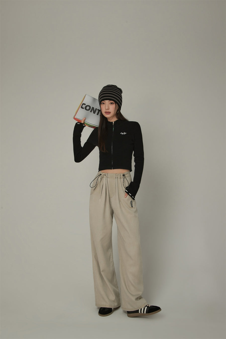 CHUU Draw String Wide Pants