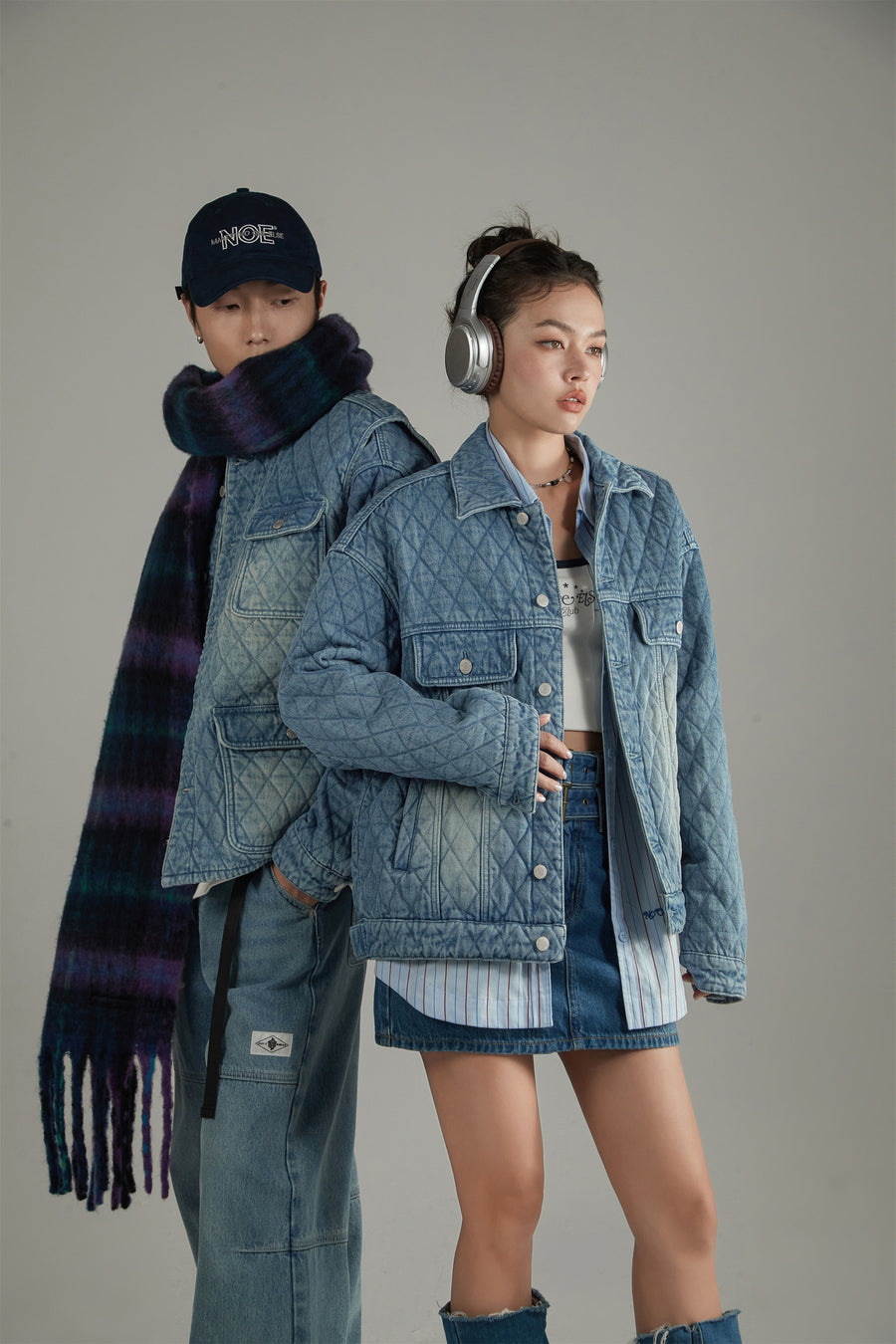 CHUU Denim Quilted Jacket