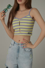 Rainbow Striped Cropped Sleeveless Top