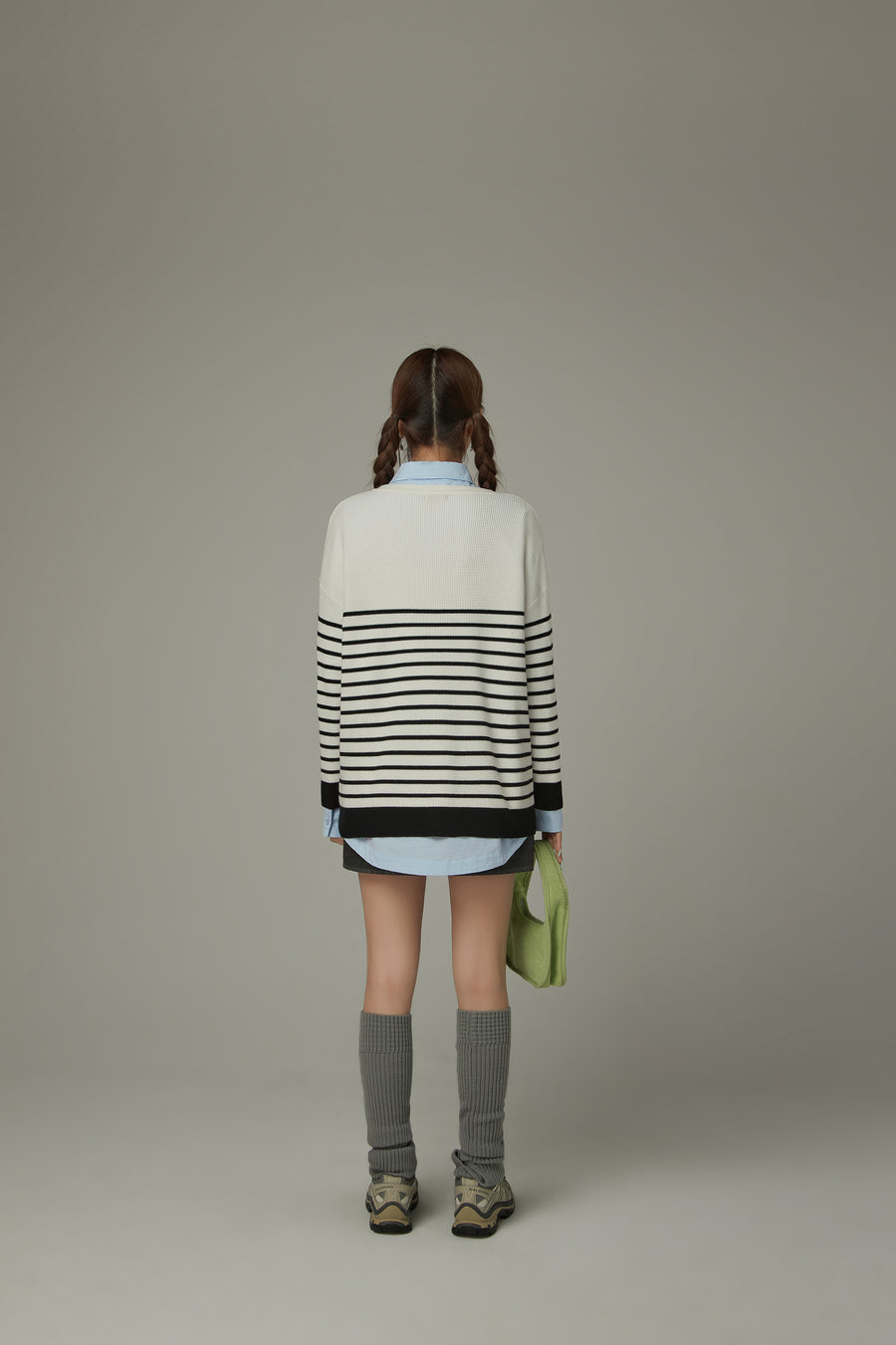 CHUU Stripe Long Sleeve Knit Sweater