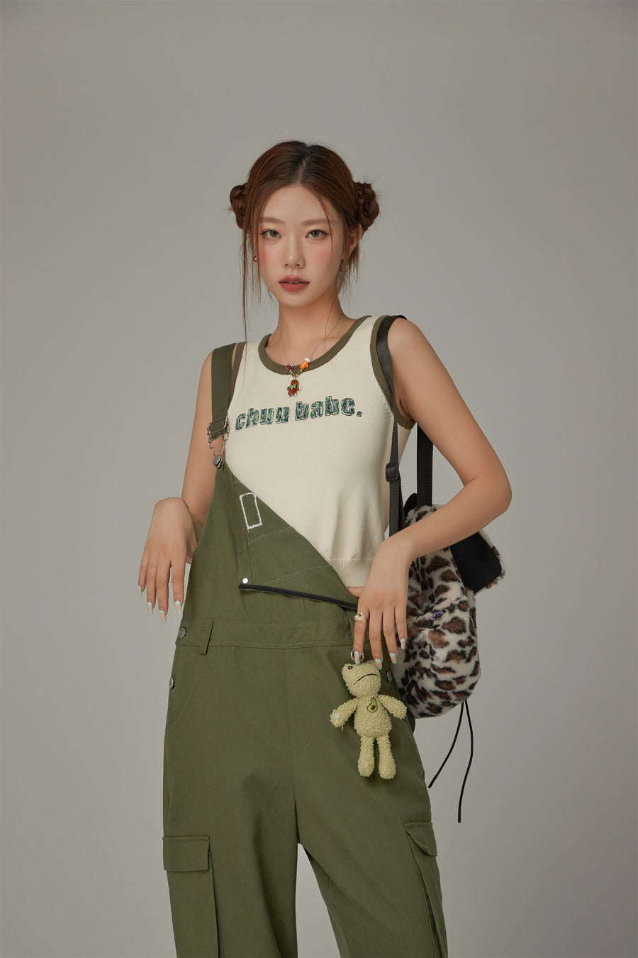 CHUU Logo Lettering Color Knit Sleeveless Top