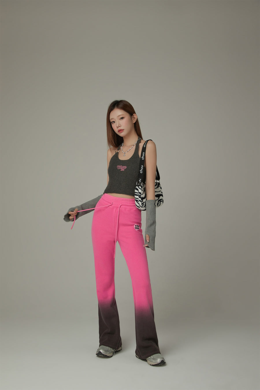 CHUU Color Matching Bootcut String Pants